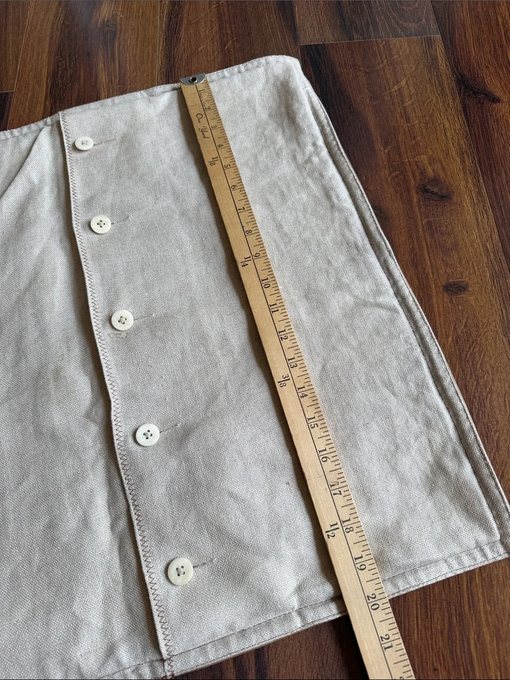 Pottery Barn Leather and Linen Button Square Pillow Cover 20x20 appx